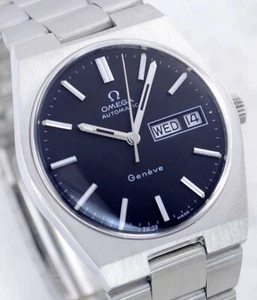 OMEGA GENEVE AUTOMATIC 1660125 CAL1022 DAYDATE BLACK DIAL MEN'S WATCH - Picture 1 of 18
