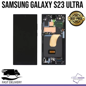 Samsung Galaxy S23 Ultra LCD Display Touch Screen Digitizer Replacement + Frame - Picture 1 of 3