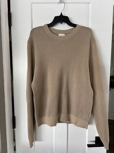 Club Monaco Men L Camel Summer Mesh Crew Neck Pullover Sweater - Foto 1 di 8