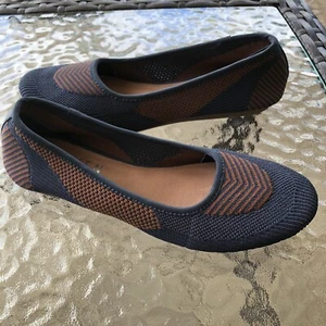 Steven Natural Comfort Beck Leather Woven Blue Flat Shoes sz 7.5 M - Picture 1 of 11