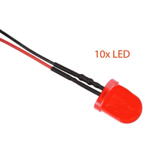 10x LED 10mm ROJO 4,8 - 12 Voltios Listo Soldado Iluminación para Tu Barco RC-CAR - Imagen 1 de 1