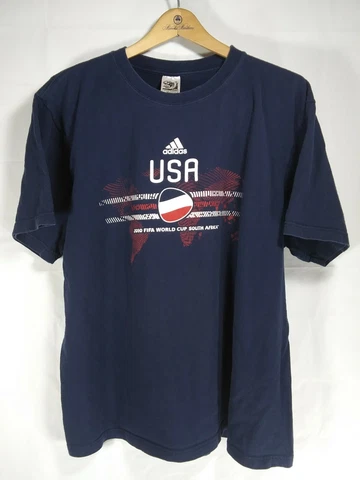 FIFA World Cup South Africa Adidas Short Sleeve Tee T-Shirt Men's XL Navy Blue Cover