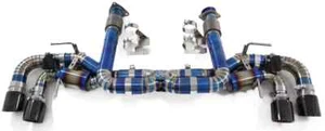 Light Weight Blue Titanium HiFlow Valved Exhaust System for 20+ Corvette C8 6.2L - Picture 1 of 3