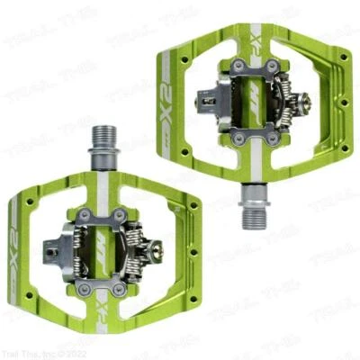 Plataforma de bicicleta sin clip HT Components DH Race Style X2 pedales CrMo verde manzana Foto 1 de 4