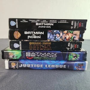 lot of 5 Batman VHS movies Batman forever, Batman & Robin, Batman, Justice leag - Picture 1 of 3
