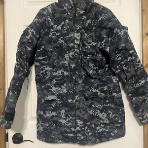 US Navy Digital Blue Working Parka Sz Sm Long Nylon 8415-01-539-9902 Gore-Tex - Picture 1 of 5