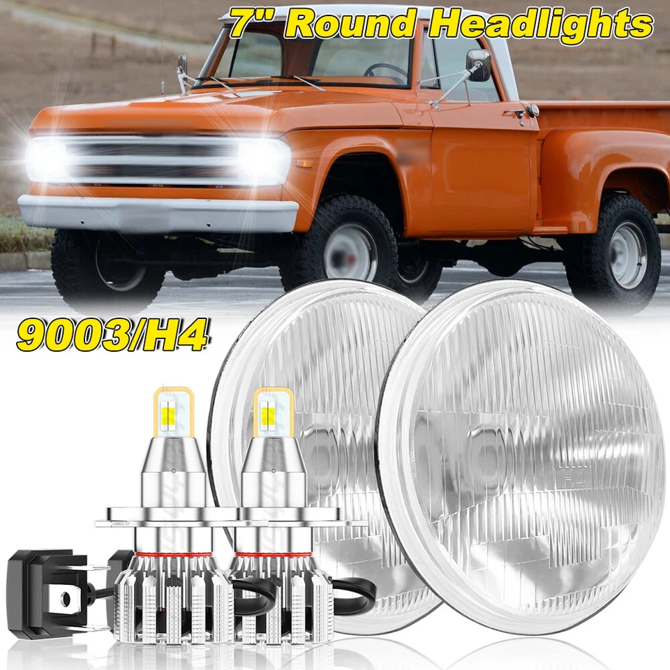 Nuevo faro LED redondo de 2X 7 pulgadas haz alto y bajo para camioneta Dodge W100 W200 W300 Foto 1 de 4