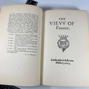 Shakespeare Assoc Facsimile No 13 View of France 1604 WP Barrett OUP 1936 - Picture 1 of 14
