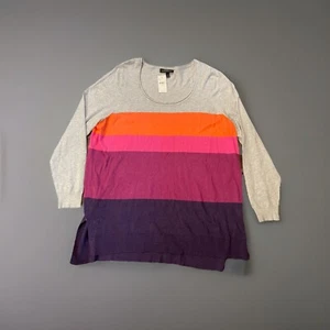 NWT Lane Brant Woman’s Long sleeve Striped Business Casual Light Sweater 18-20 - Picture 1 of 4
