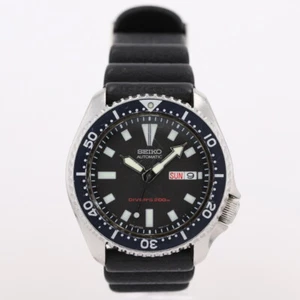 Seiko Diver 43mm Black Dial Automatic Rubber Strap Men's Wristwatch - Picture 1 of 6