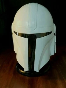 Medieval Mandalorian helmet Hand Painted White Finish Historical Metal helmet - Picture 1 of 4