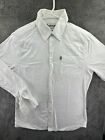 Barbour Men’s Long Sleeve Button Up Flannel Shirt Adult White Tailored Fit Small