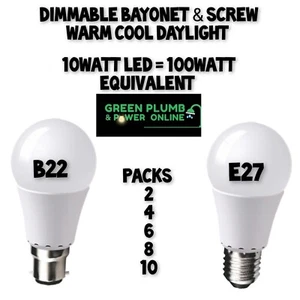 LED GLS Light Bulb 100w Warm/Cool/Daylight BC/B22 ES/E27 Bayonet Screw DIMMABLE - Picture 1 of 1