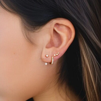 Front Back Earring Set ear jacket dainty ear jacket gold ear jacket earrings - Image 1 of 4