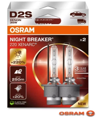 2x OSRAM D2S NIGHT BREAKER XENARC NEXT GEN +220% Xenon Version 2025 4500K - Bild 1 von 3