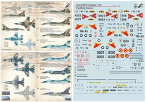 Decal for F-16 Fighting Falcon, for aircraft model scale 1/72 Print Scale 72-364 - Picture 1 of 12
