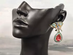 HEIDI DAUS "BUTTERFLY FANTASY" CRYSTAL DROP EARRINGS - NWT - Picture 1 of 8