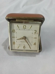Orologio Vintage Westclox Pieghevole Viaggio Carica Sveglia Giappone - Foto 1 di 10