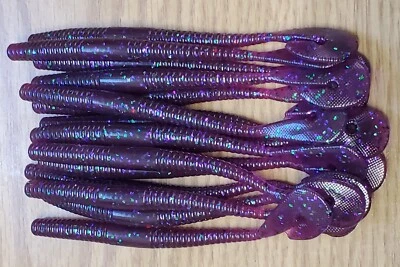 TEXJET 5" Paddle/Curl Tail-drop shot/Finesse Worm (CANDY BUG, HVY GARLIC 15CT
