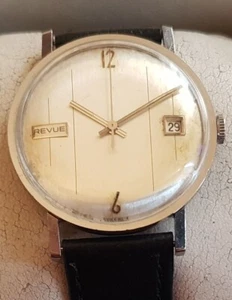 Reloj de pulsera automático vintage Revue en acero inoxidable - Cal. ETA 2472 - con fecha - Imagen 1 de 11
