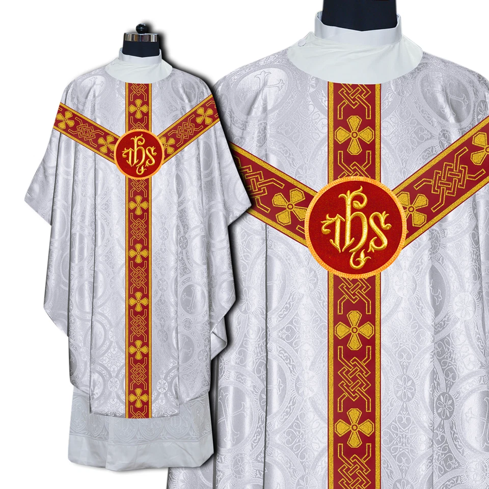 Casulla gótica hecha a mano con estola - Vestimenta litúrgica católica Foto 1 de 1