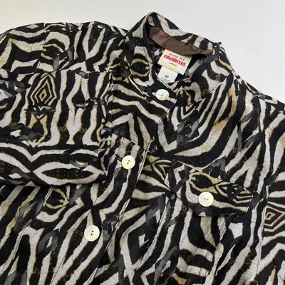 Ruby Rd. Favorites Zebra Button Down Sheer Quarter Sleeve Top, Animal Print L2 - Image 1 of 4