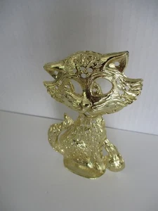 Gold Metall Turin Katze Schmuck Organizer Vintage Ohrring Halter Ohrringe Eitelkeit - Bild 1 von 4