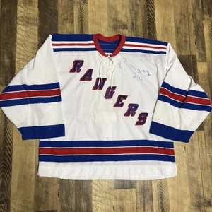 Camiseta deportiva vintage CCM New York Rangers Ron Duguay #10 firmada por portero correa 58 - Imagen 1 de 11