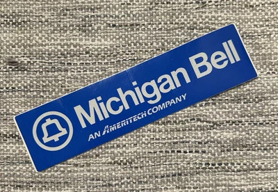 "Calcomanía adhesiva reflectante vintage AMERITECH Michigan Bell para teléfono de pago 9,5""" Foto 1 de 4