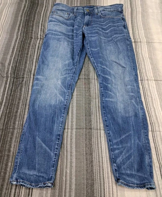 G Raw Jeans Mens 27x28 Blue Light Distressed Super Slim Deconstructed  - Image 1 of 4