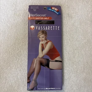 Nuevo liguero de encaje negro M/L estilo vassarette #3000 - Imagen 1 de 5
