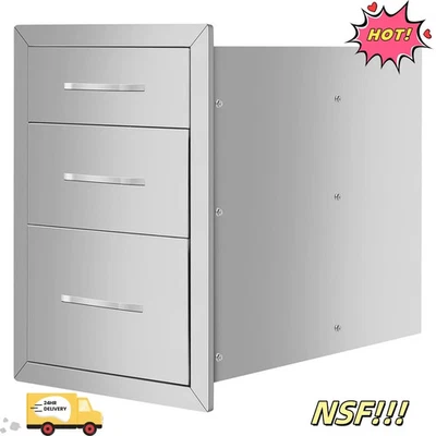 Outdoor BBQ three drawers cabinet triple Stainless steel Kitchen Cabinet ctg5 - Image 1 of 4