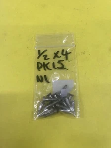 Csk slotted brass wood screws 1/2 x 4 Nickel Plated  Pack Of 15 - Picture 1 of 1