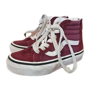 Vans Off The Wall Kids Back Zip Sneakers Burgundy Size 1 - Picture 1 of 10