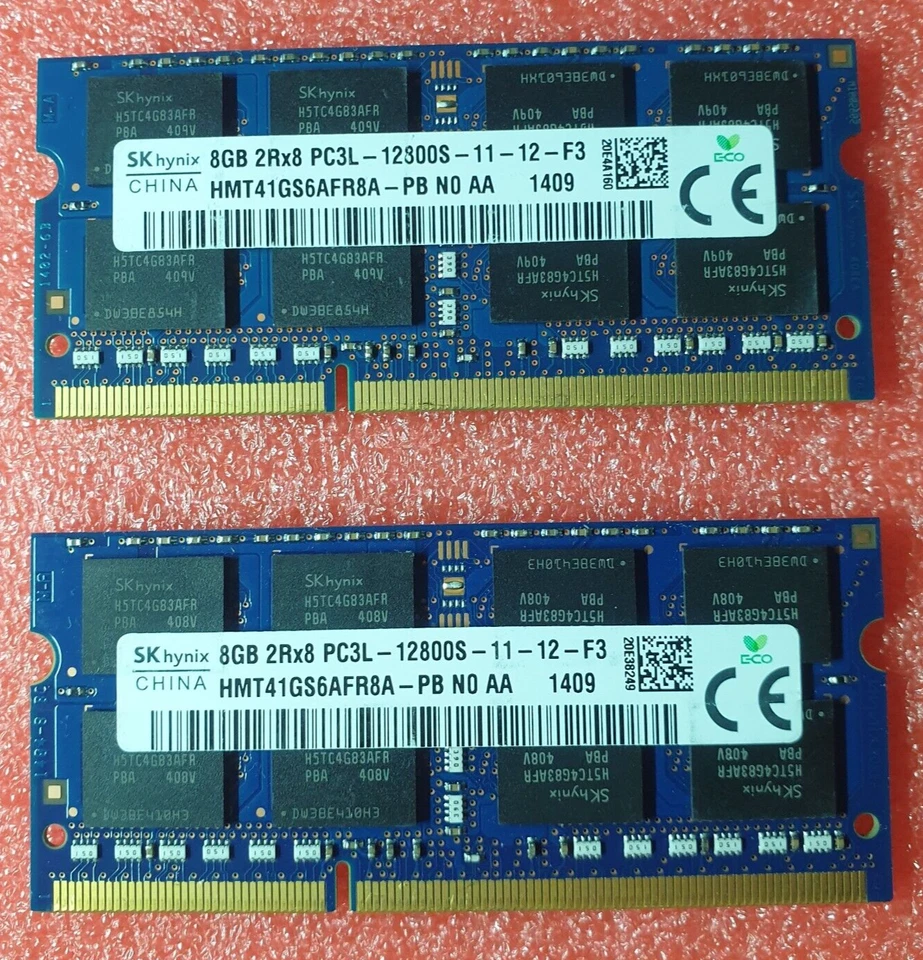 Hynix PC3L 12800 DDR3 16GB 2X8GB HMT41GS6AFR8A-PB 1600MHZ 1.35V Ram memory  - Image 1 of 1