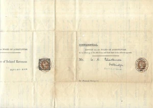 Devon Stationery QV 1d + 1d Official Letter Sheet 156 ILFRACOMBE Error Numeral - Picture 1 of 6