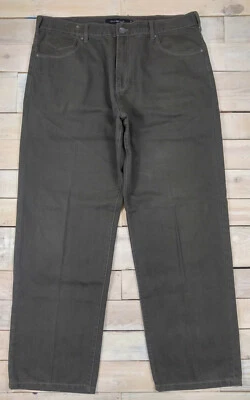 Vintage Y2K CALVIN KLEIN CK Straight Leg Dark Olive Green Jeans Size 39x32 - Image 1 of 4