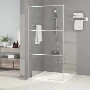 Parete Doccia Walk in Argento 100x195 cm Vetro Trasparente ESG - Foto 1 di 7