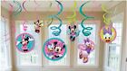 Minnie Mouse Bowtique Swirl Hanging Decorations Pack 12 Girls Party Supplies