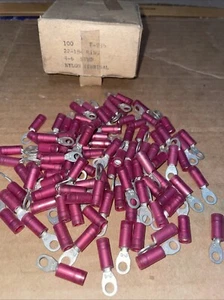 90 + Red 22-18 Ga AWG Gauge #10 Car Power Wire Ring Terminals Connectors Crimp - Picture 1 of 3