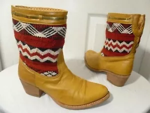 COBRA SOCIETY MULTI-COLOR EMBROILED ANKLE BOOTS 39 US 8½ MADE IN SPAIN $790 - Picture 1 of 10