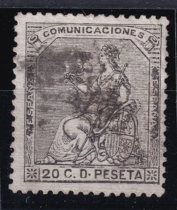 España 1874 - I Republica - Edifil 134 - 20 cent Negro - Variedad - Picture 1 of 2