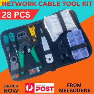 Analyzer Network Cable Tool Kit LAN Crimper Down Wire Stripper Cat5 6 RJ45 BAG - Picture 1 of 9