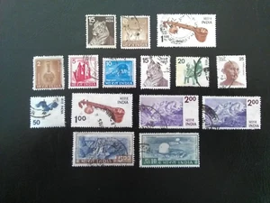 INDIA PART SET OF 15 USED STAMPS 1974-83 DEFINITIVES SG724-7 & SG730-738. - Picture 1 of 1