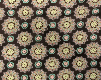 Tela 2 Yardas Acolchado Algodón Patrón Floral Marrón Verde Rosa Penny Lane 239 Foto 1 de 4
