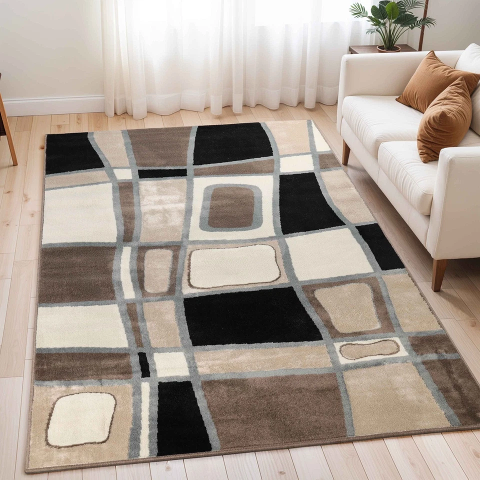 Cobblestone Modern Abstract Geometric Ornamental Indoor Area Rugs Or Runner Rug - Image 1 of 1