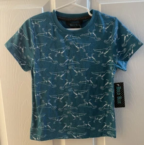 NEW Bold Blue Brand Boys Kids Blue Dinosaur T-Rex Toddler Shirt Size 4 - Picture 1 of 2