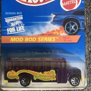 1996 Hot Wheels Mod Bod Series School Bus #397 purple 1/64 - Picture 1 of 3