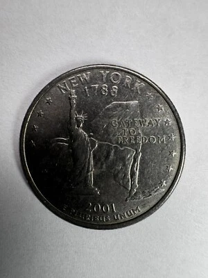 2001-D  New York State Quarter Series  Good Condition  "Gateway to Freedom" - Image 1 of 2