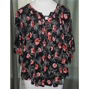 Blusa floral Style & Co talla 1X rayón talla grande mujer - Imagen 1 de 6